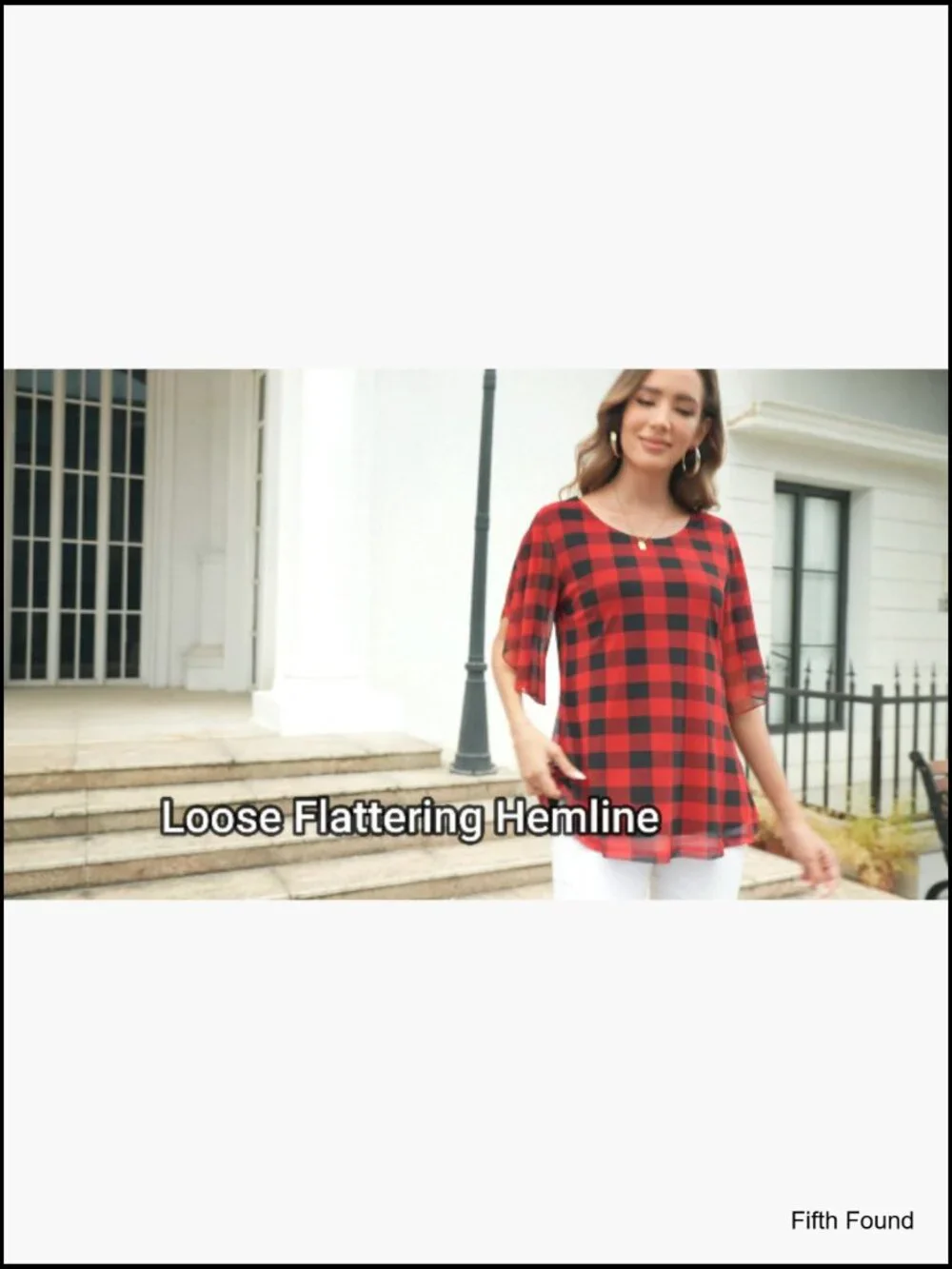 Womens 3/4 Sleeve Double Layer Mesh Tunic Blouse Dressy Casual Top - Picture 7 of 7